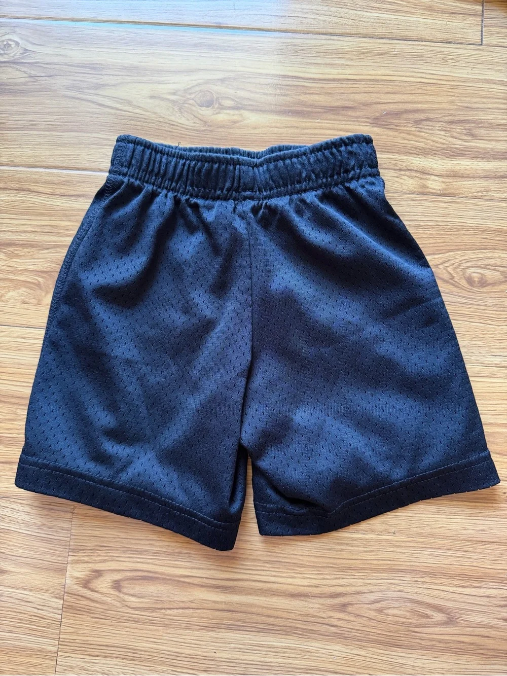 Preloved Boys Nike Black Mesh Kids Shorts with Light Blue Swoosh